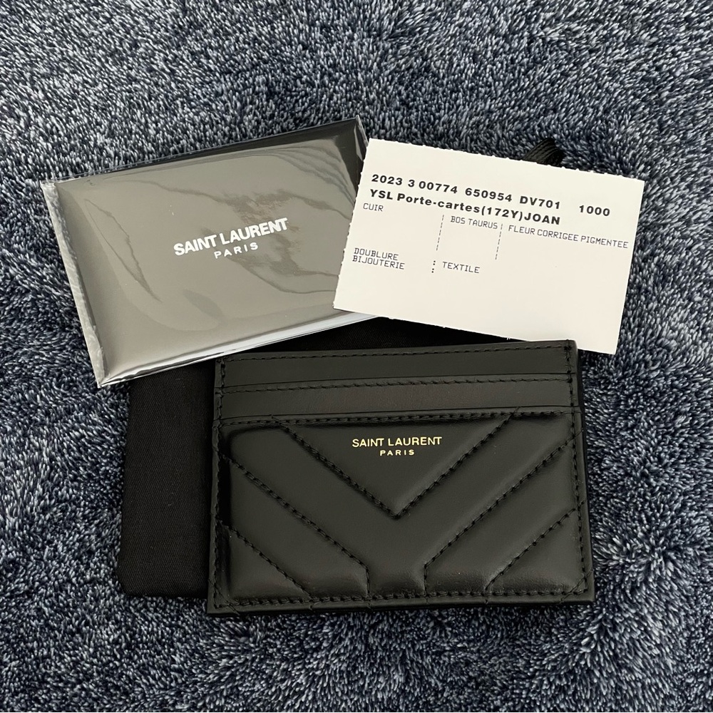 YSL JOAN QUILTED LEATHER CARD HOLDER|FULL INCLUSION